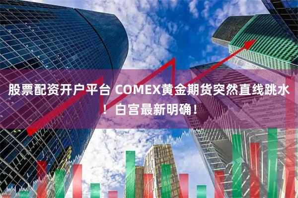 股票配资开户平台 COMEX黄金期货突然直线跳水！白宫最新明确！